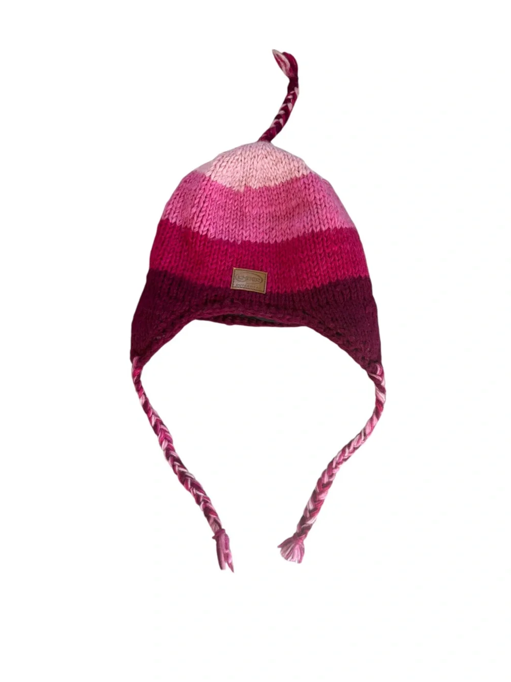 Kyber Outerwear Wool Hat Ear Flaps Womens Pink Colorblock